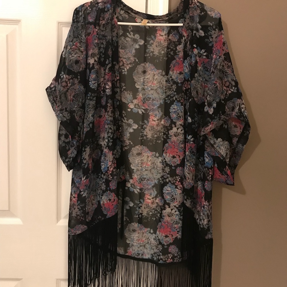 Sheer Floral Kimono